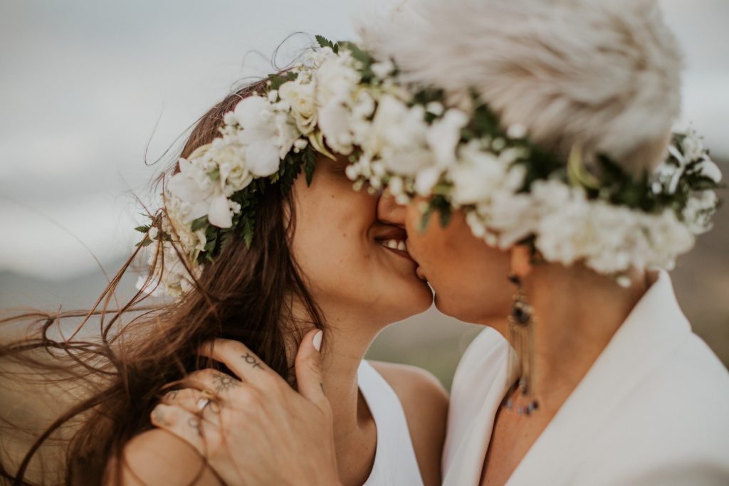 Oahu elopement photographer captures intimate LBGTQ+ wedding.
