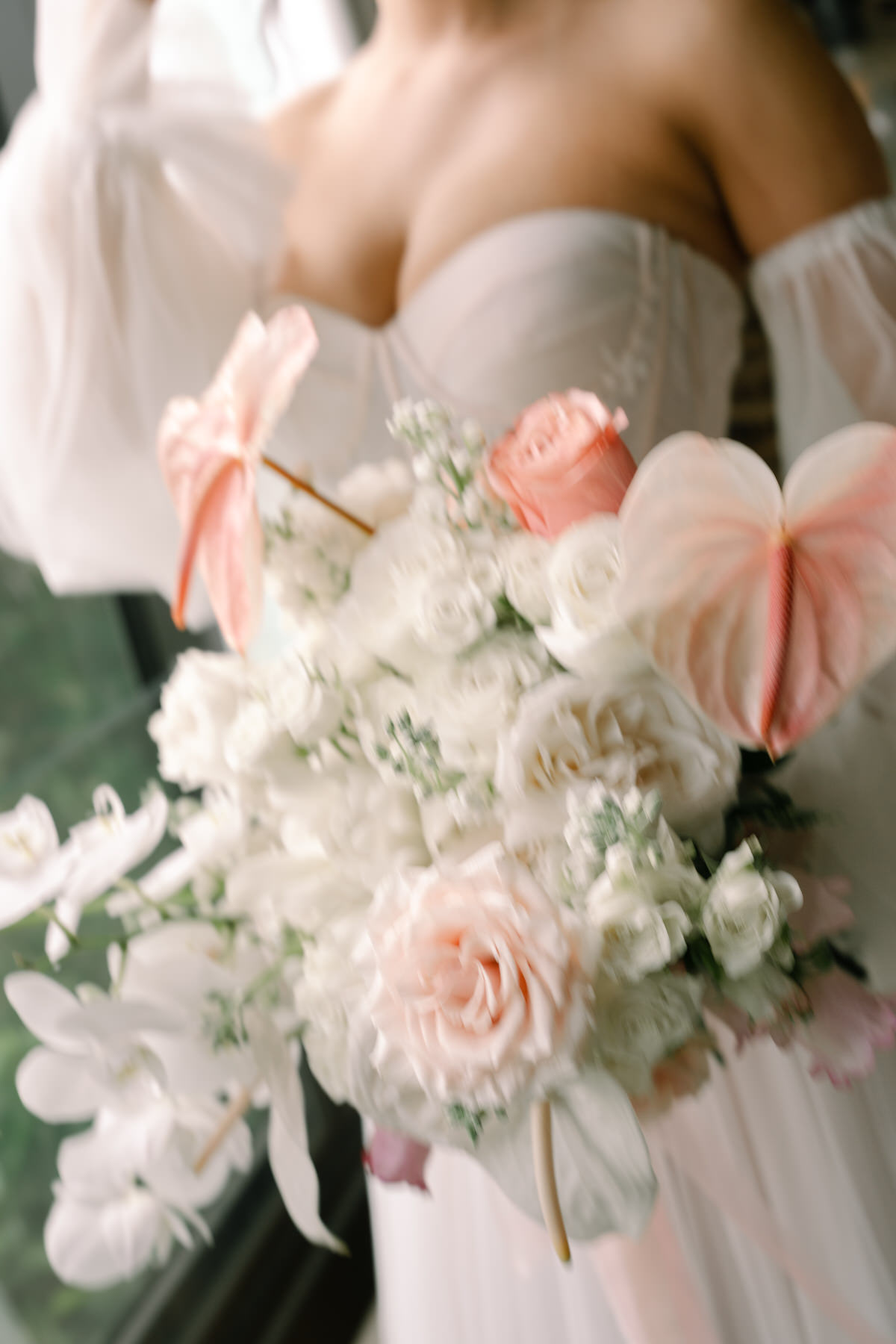 A bride getting ready during her Kauai elopement.