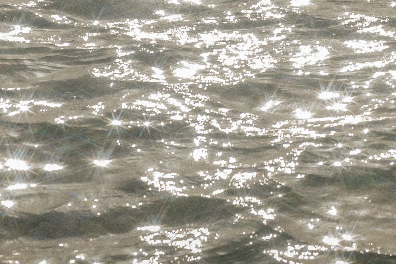 Sparkles on the water during sunrise.