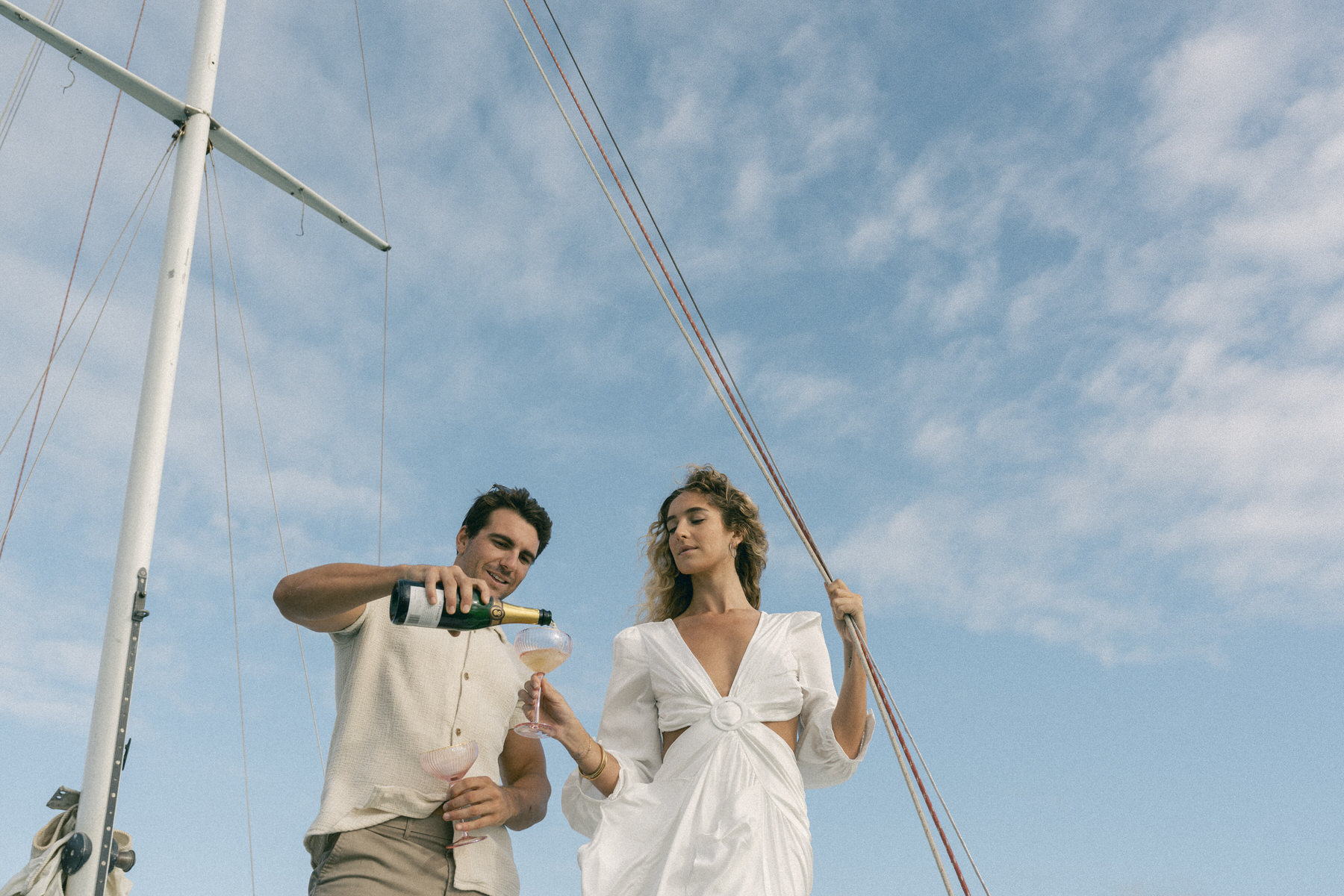 Hawaii engagement session on a boat.