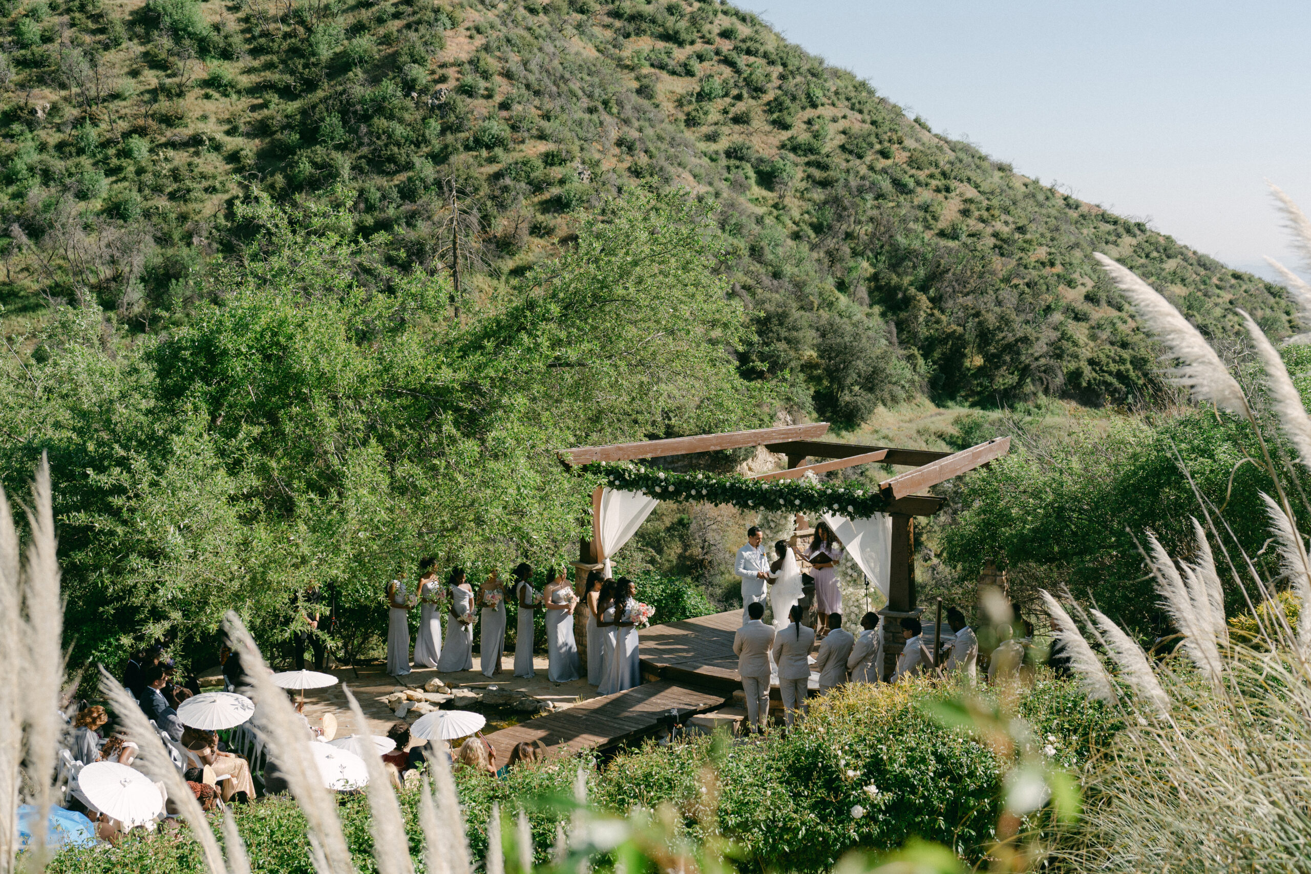 A chic wedding ceremony at Serendipity Gardens wedding in southern California.