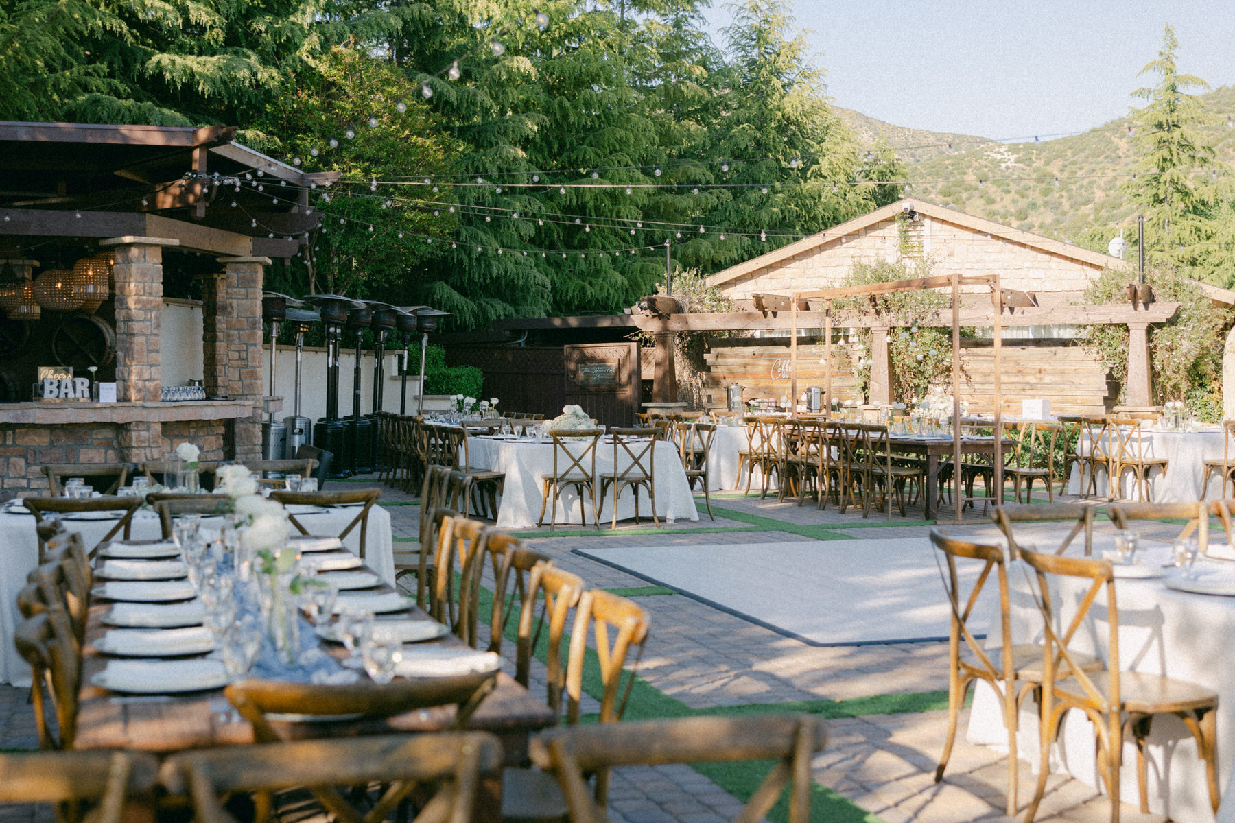 Reception details at Serendipity Gardens wedding.