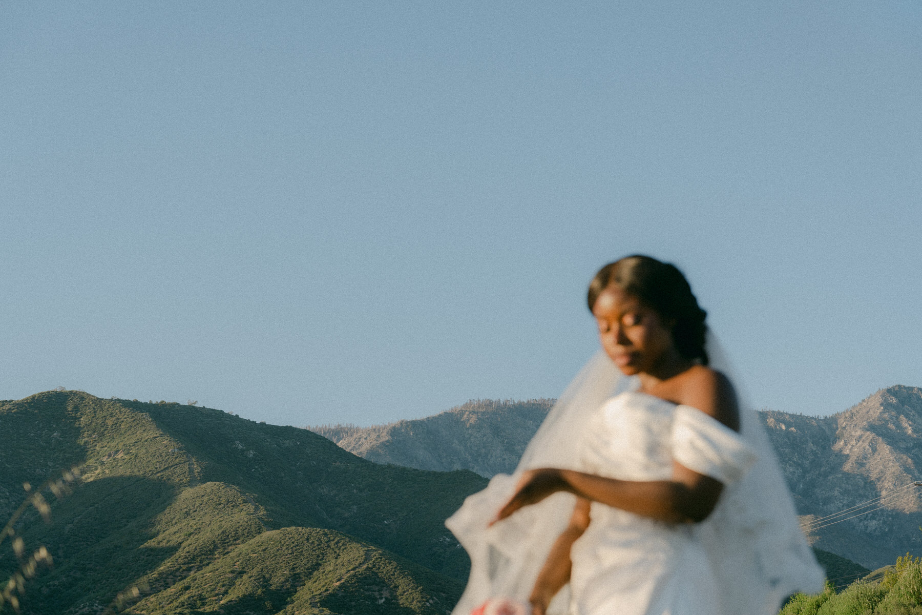 Bride at sunset at Serendipity Gardens Wedding.