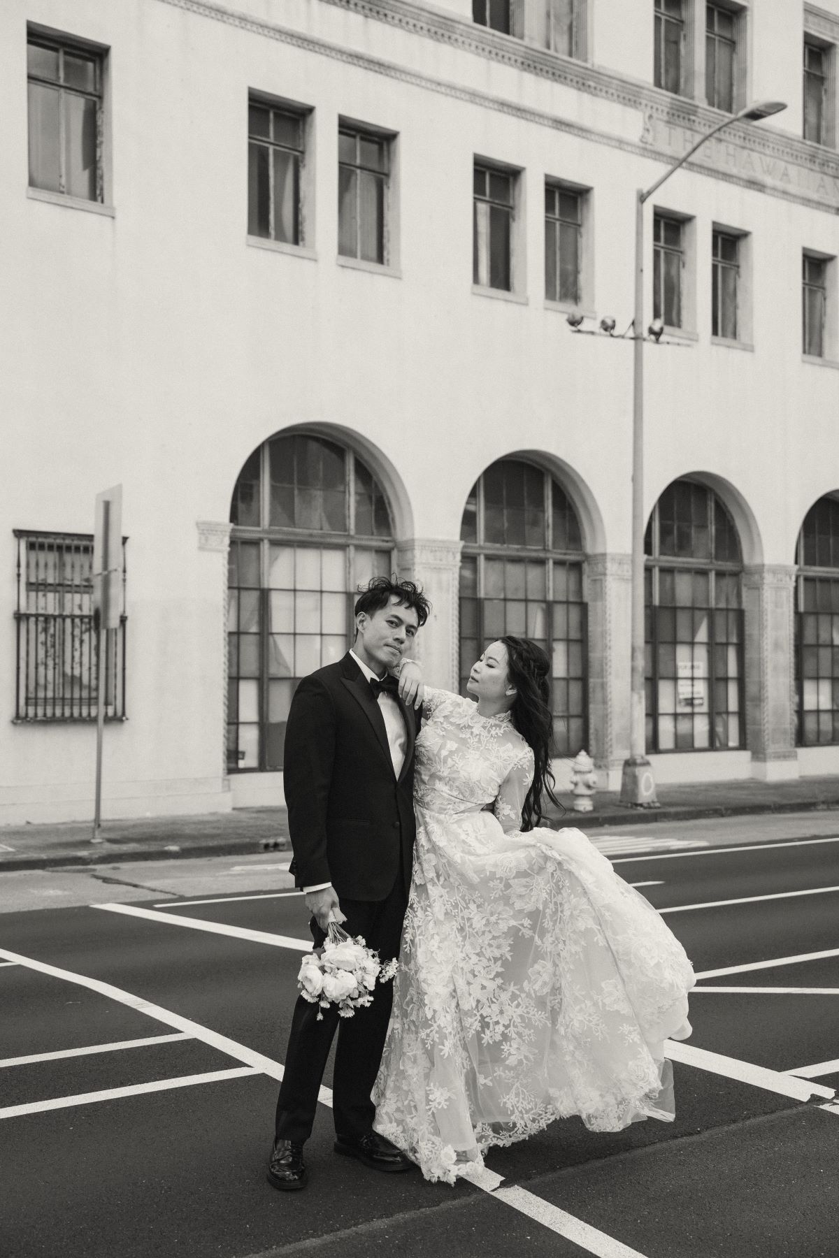 A black and white natural wedding photos.