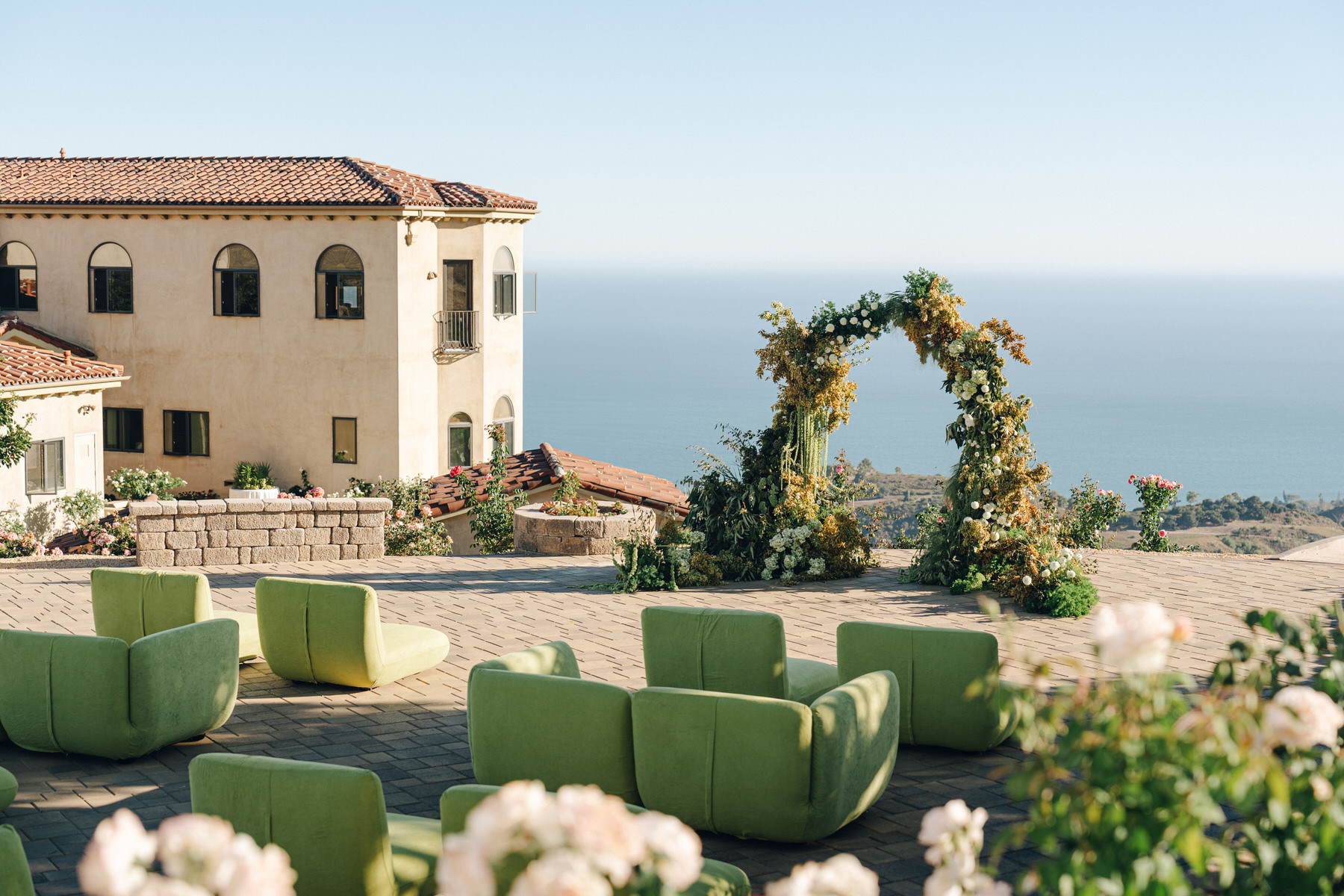 The ceremony setup at Grand View Malibu.