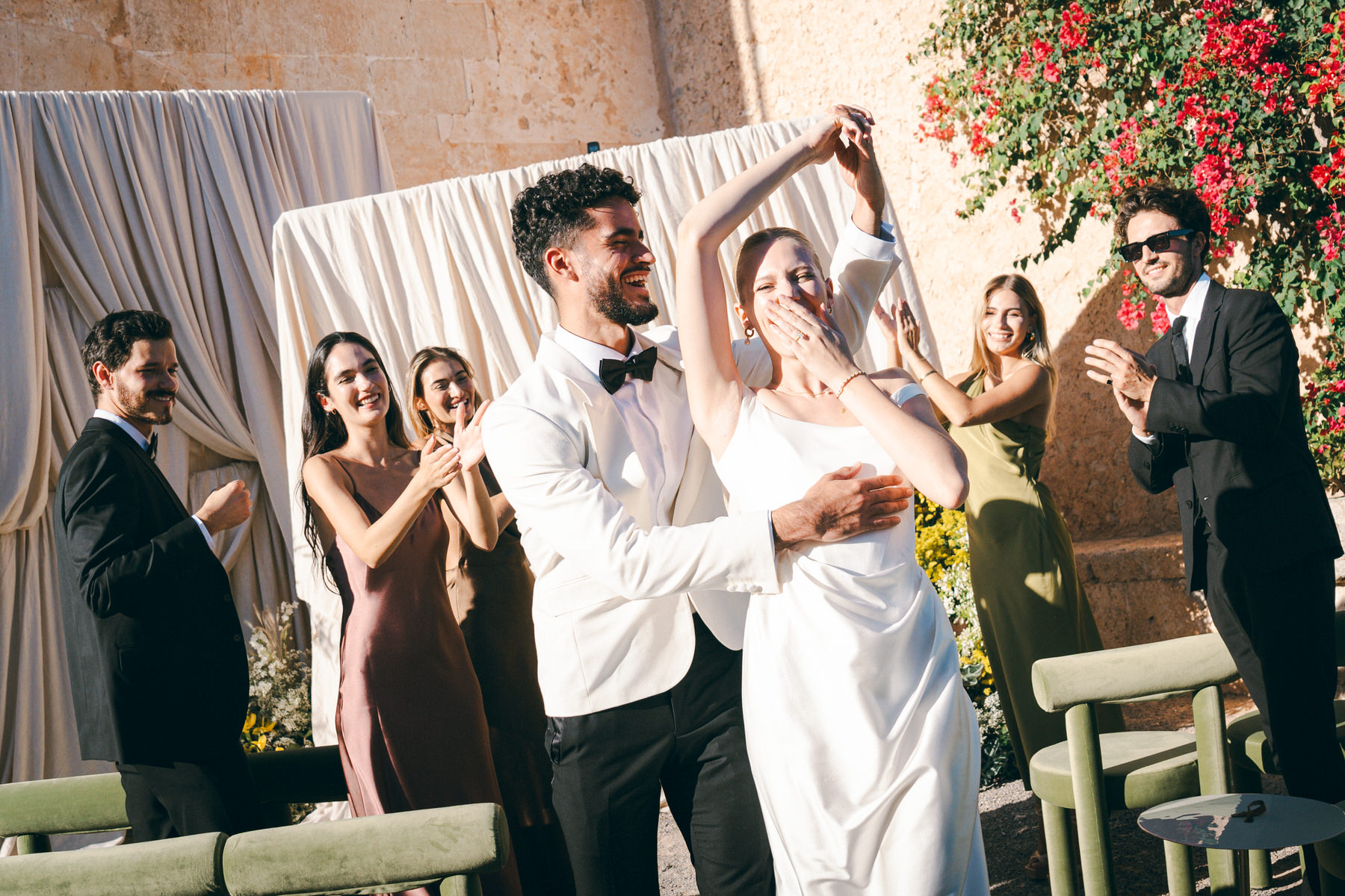 Couple gets married on the island of Mallorca in Spain.