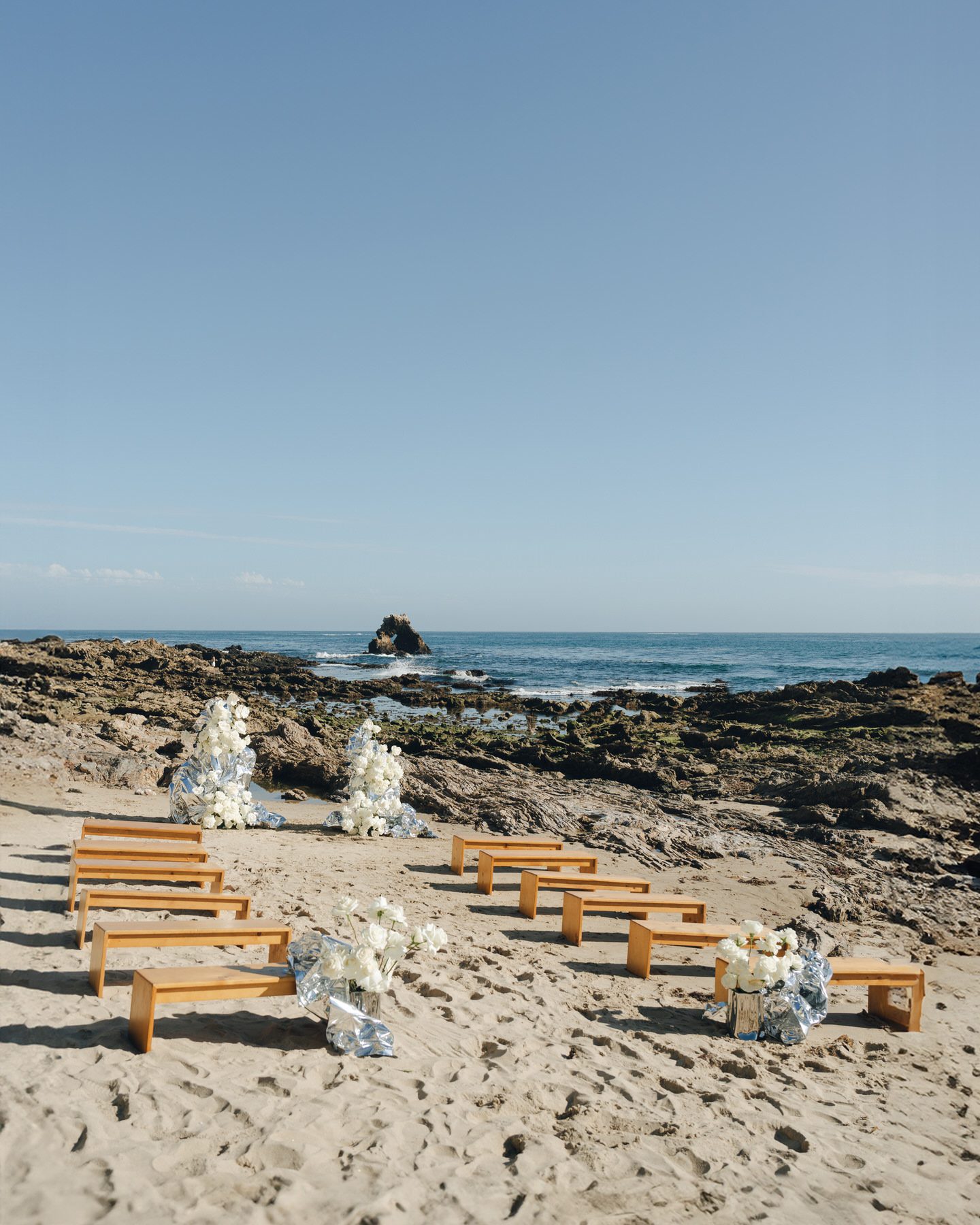 Romantic beach wedding photo on Oahu