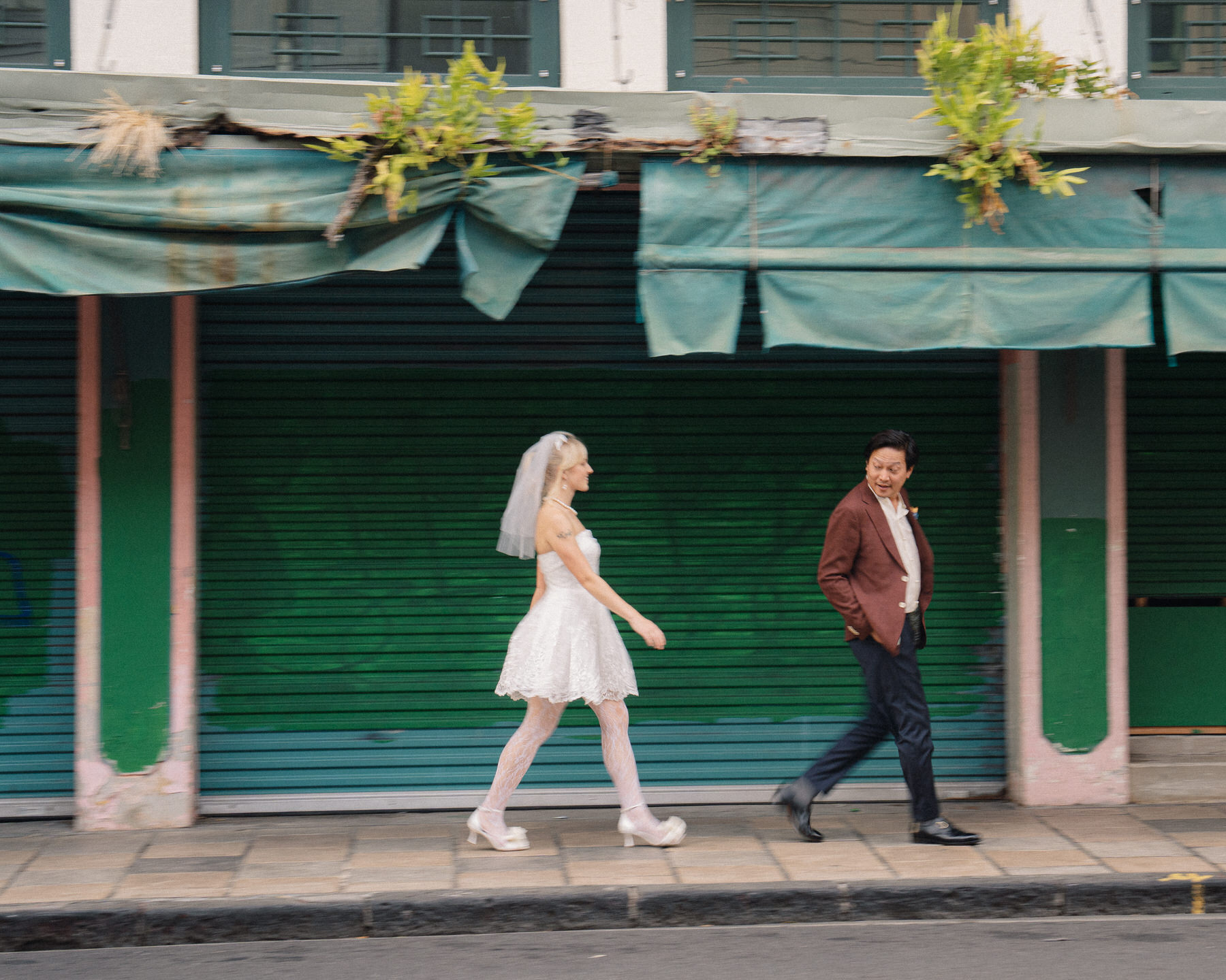 An engagement session in downtown Honolulu.