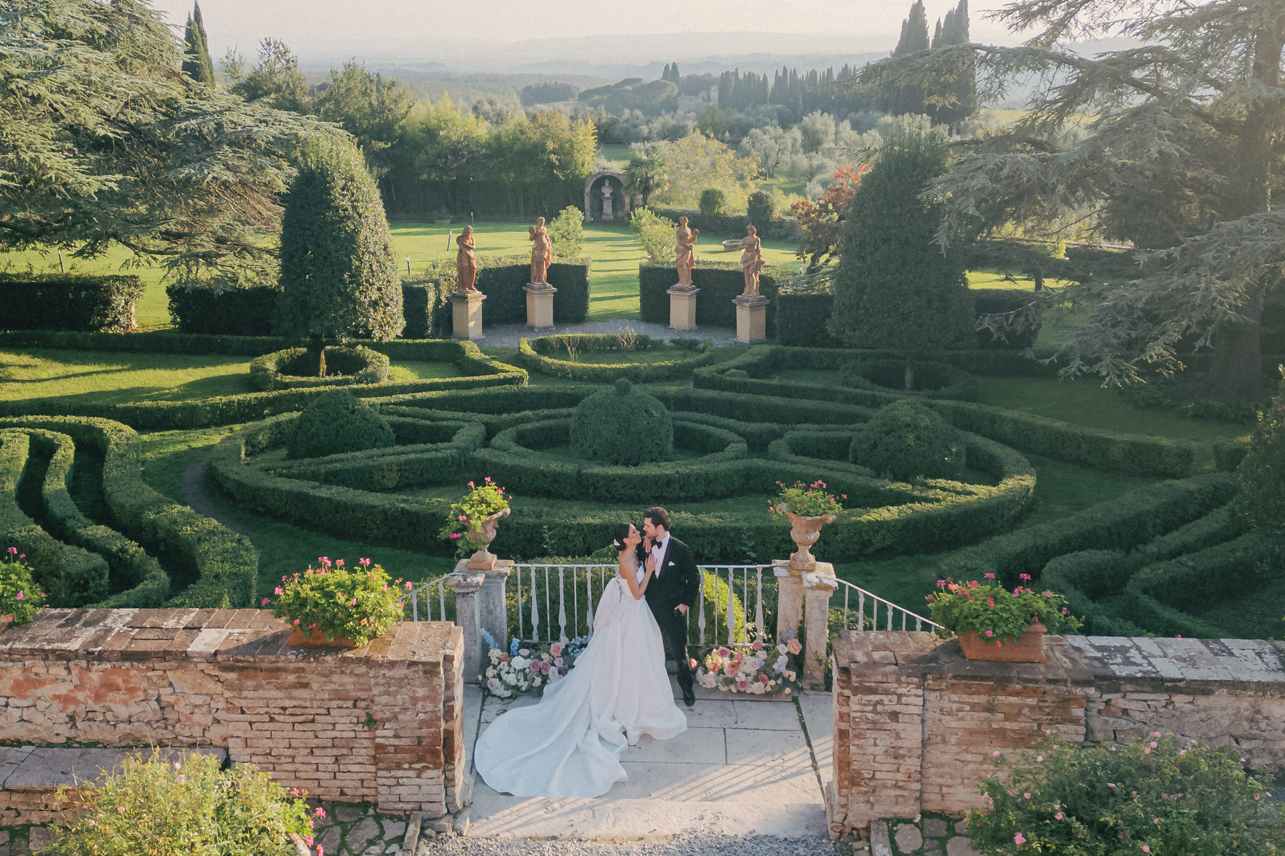 Wedding ceremony in Tuscany Italy.