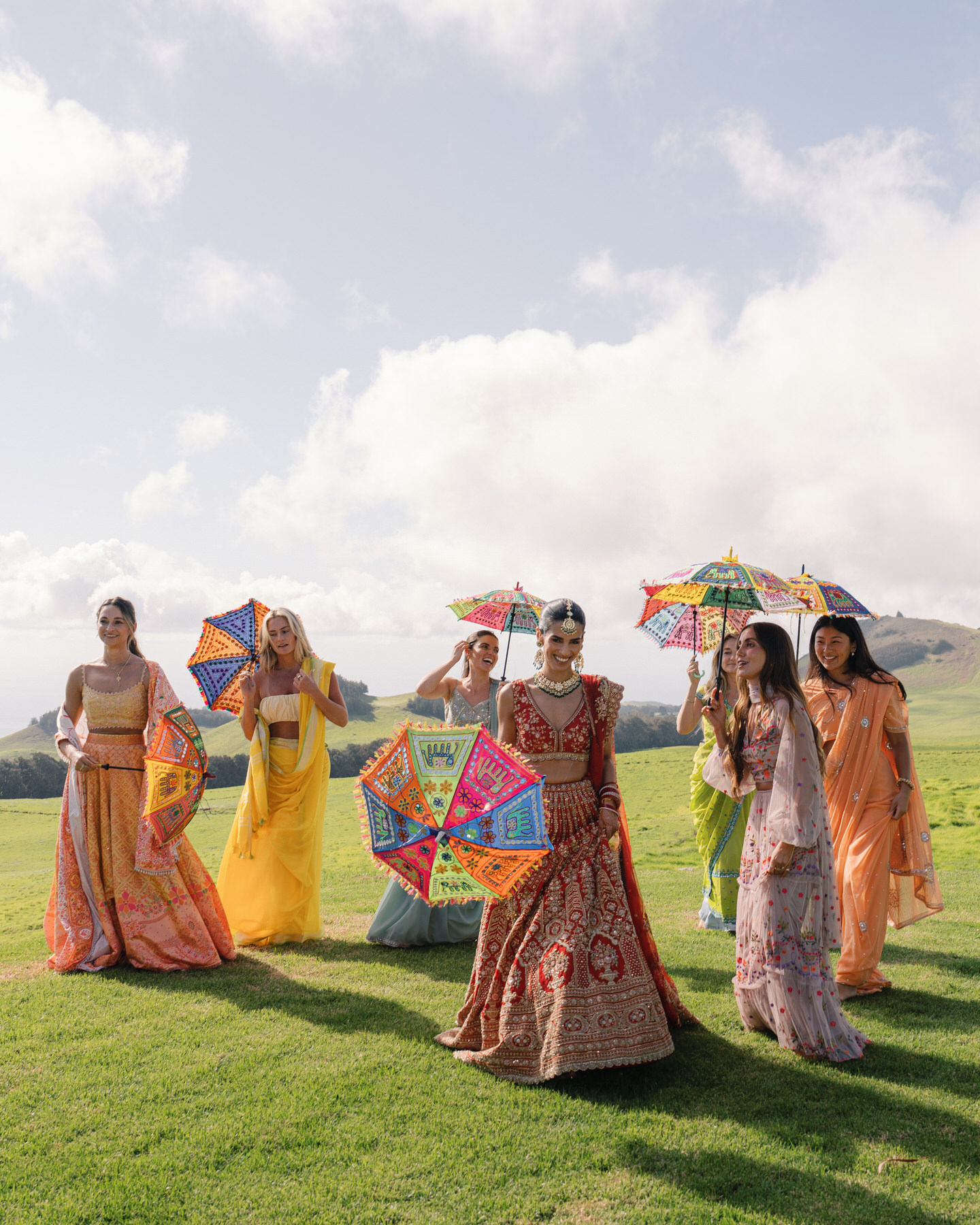 A wedding party at a Sikh wedding in Hawaii.