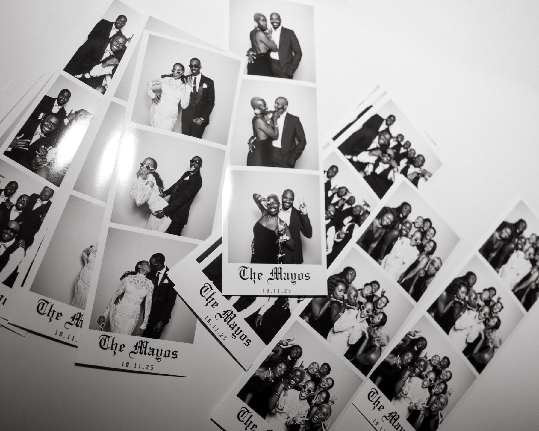 Fun photo booth snapshots of guests at the brunch wedding at Ochre Court Newport, capturing candid moments from the celebration.